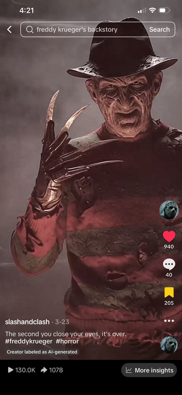 The TikTok post for case study 01, showing 130K views.