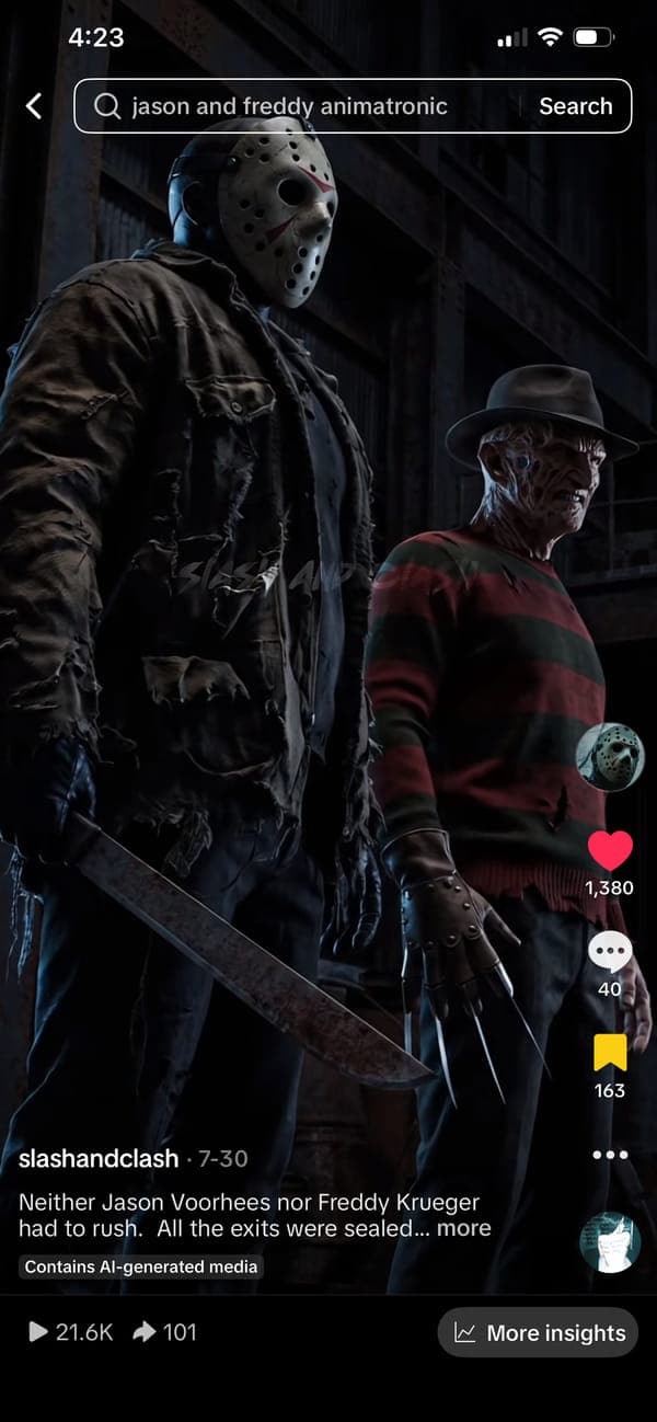 The TikTok post for case study 03, showing 21.6K views.